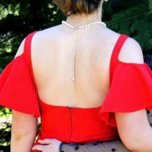 Classy Red Prom Dress - Picture 6 of 8